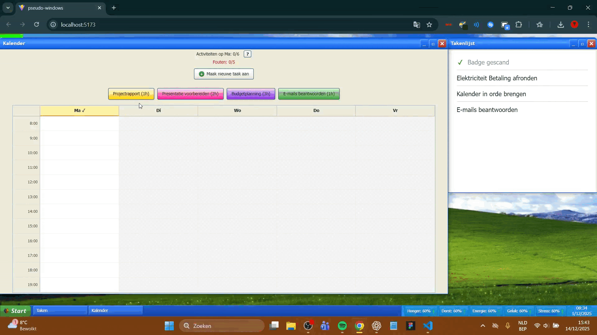 Preview van de installatie